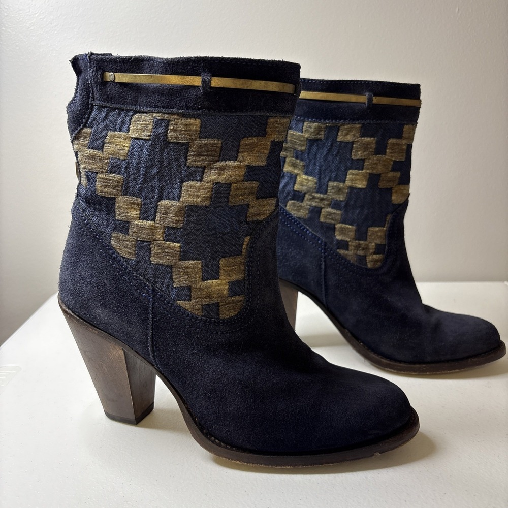 Cobra Society‎ Cannon Boot Crafted in Spain Size 39 Jessica Alba Blue